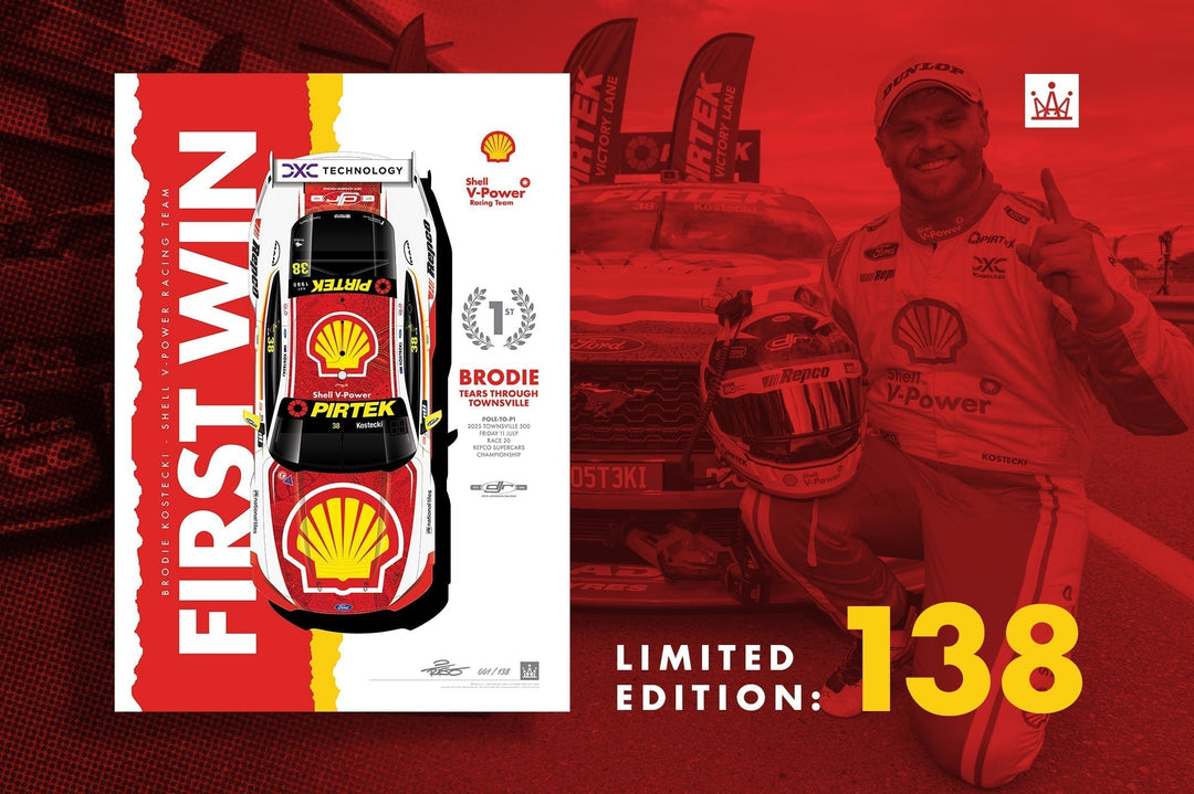 Pre-Order - Only 138 Available: Shell V-Power Racing Team Brodie Kostecki First Win Limited Edition Print