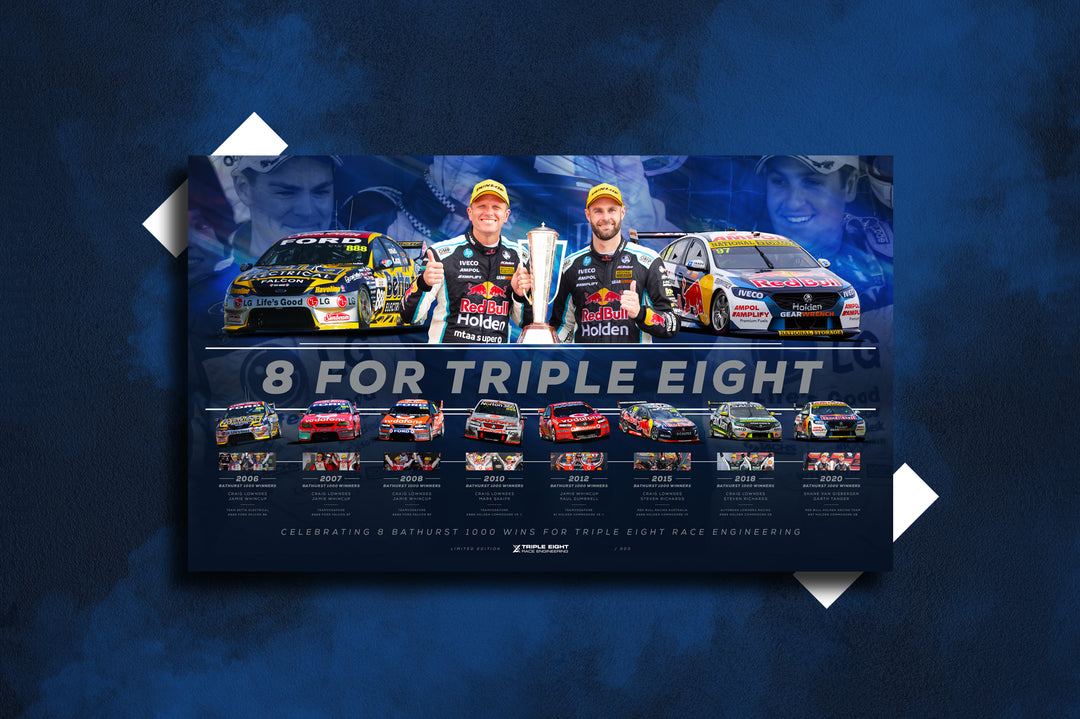 Pre-Order Alert: Triple Eight Race Engineering '8 For Triple Eight' Bathurst 1000 Wins Limited Edition Print