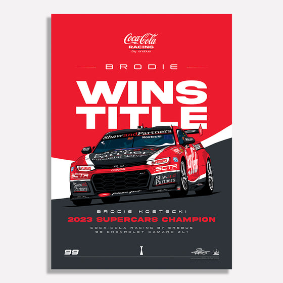 Brodie Wins Title Limited Edition Illustrated Print