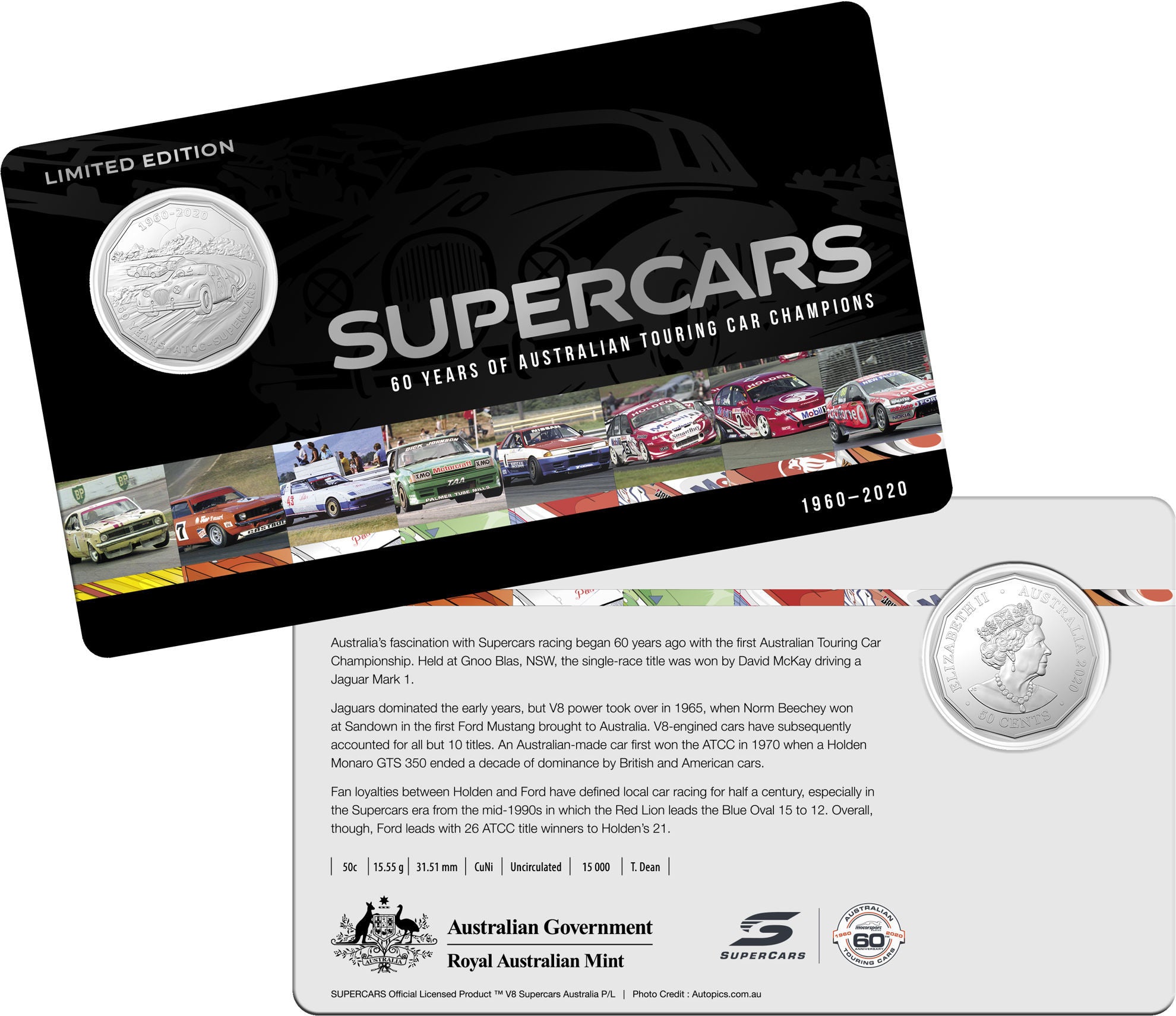 Royal Australian Mint 60 Years of Supercars Nine Coin Collectors