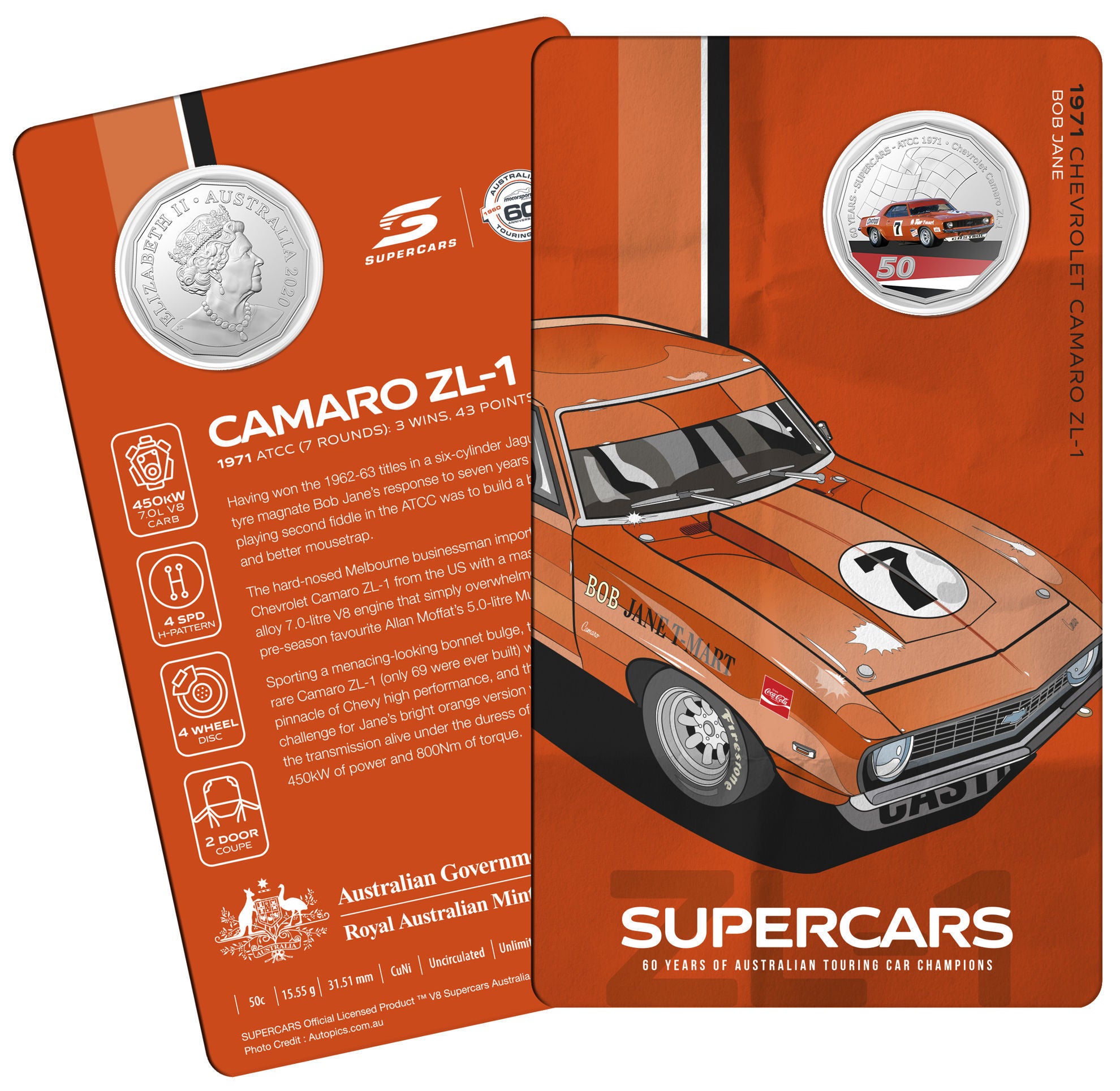 Royal Australian Mint 60 Years of Supercars Nine Coin Collectors