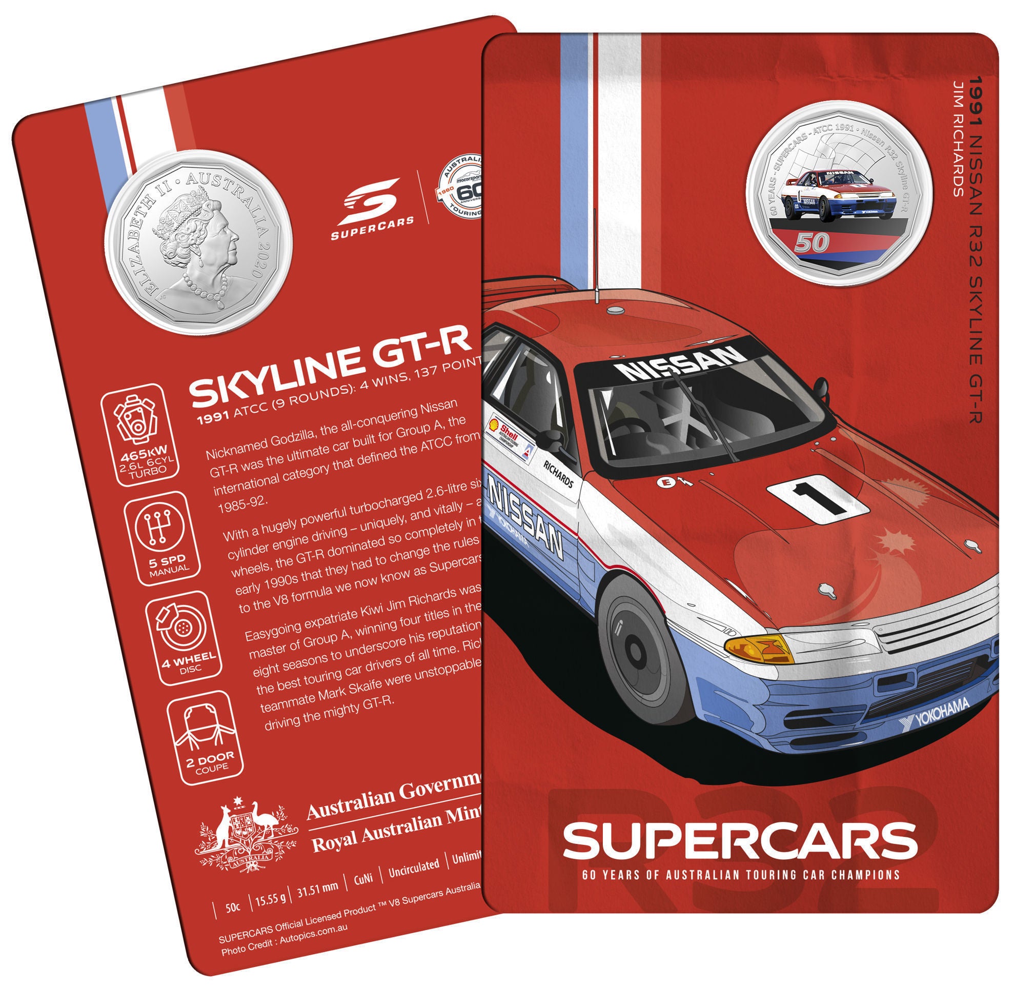 Royal Australian Mint 60 Years of Supercars Nine Coin Collectors