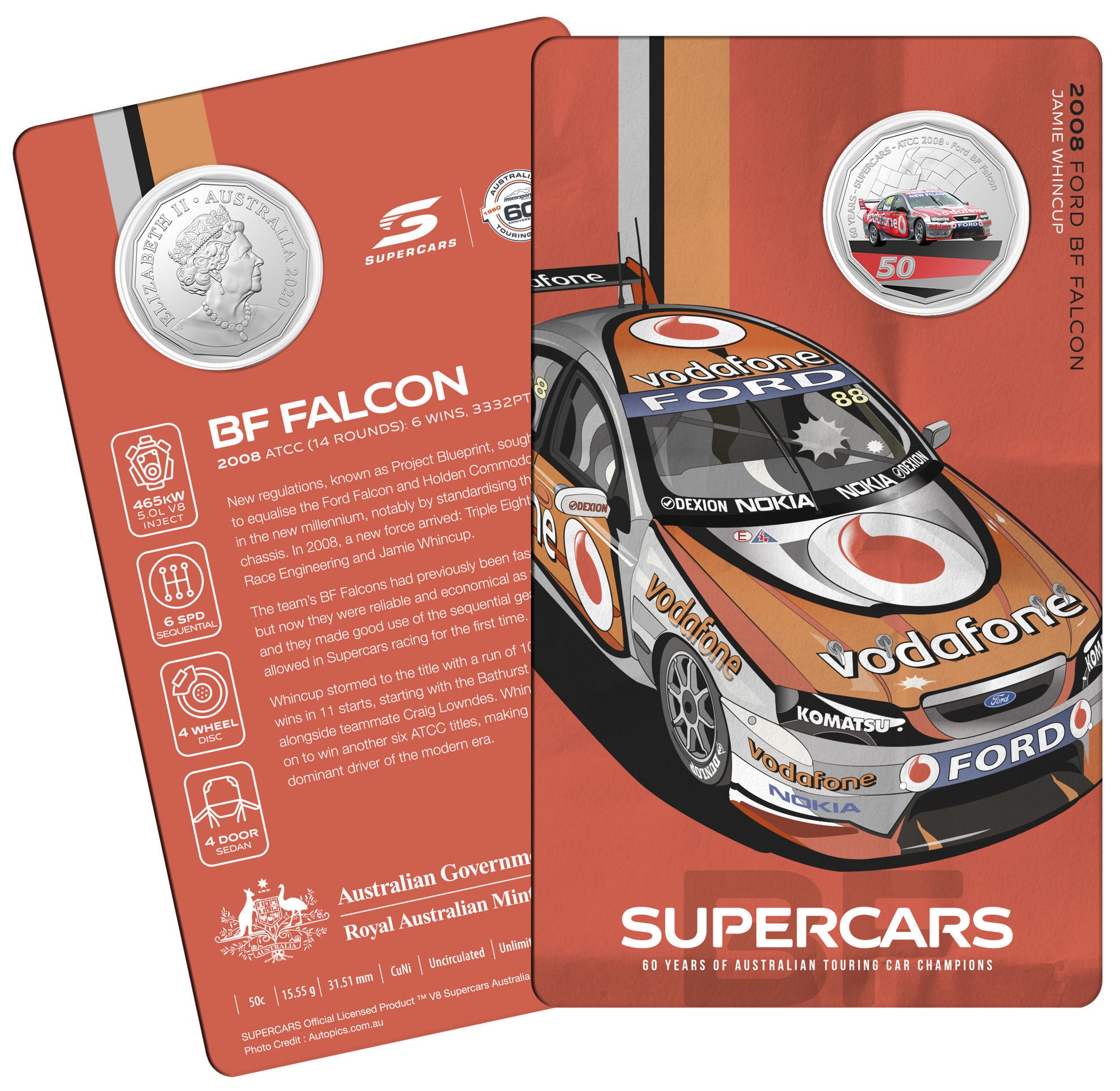 Royal Australian Mint 60 Years of Supercars Nine Coin Collectors