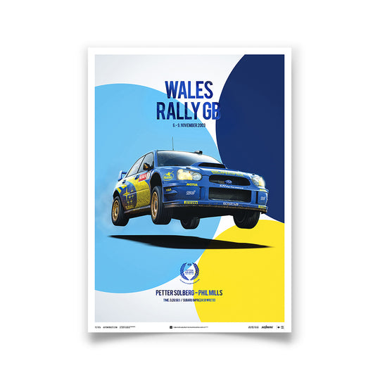 Subaru Impreza WRC 2003 Champion - Petter Solberg - Wales Rally GB - Collector's Edition Print