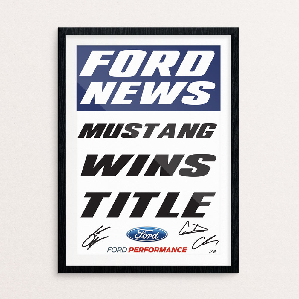 Mustang Wins Title Limited Edition Framed And Signed Poster