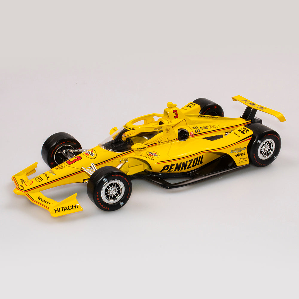 1:18 Team Penske #3 Pennzoil Dallara Chevrolet IndyCar With Driver Figurine - 2022 INDY 500 - Driver: Scott McLaughlin (Signature Edition)