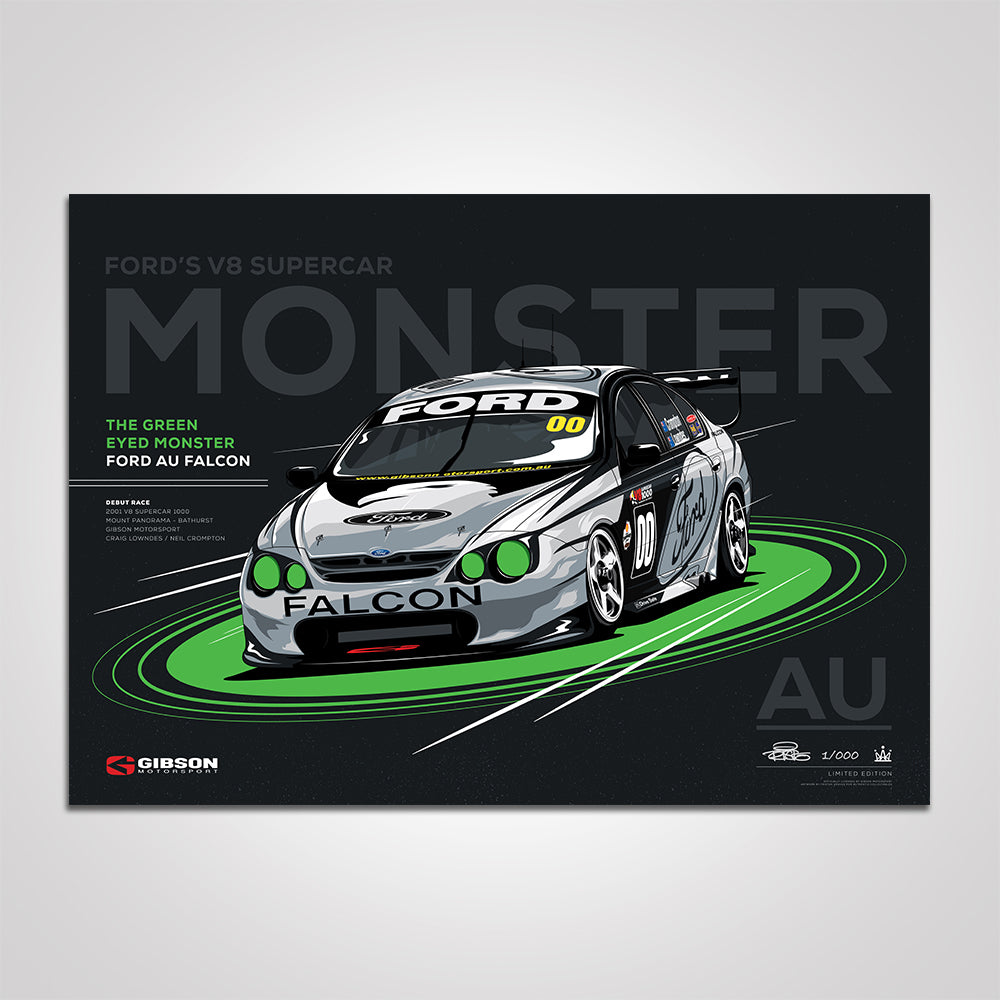 Ford AU Falcon ‘Green Eyed Monster’ Race Debut Limited Edition Print