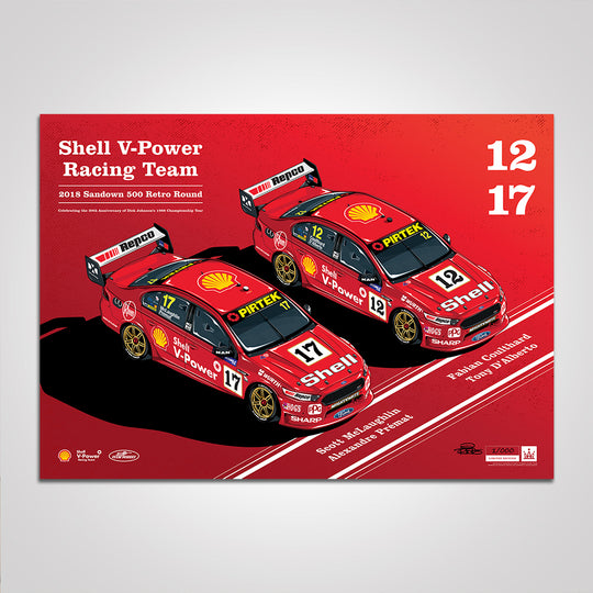 Shell V-Power Racing Team 2018 Sandown 500 Retro Round Print