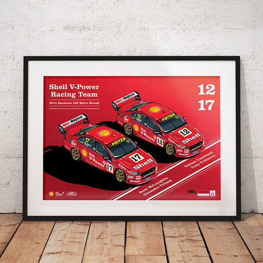 Shell V-Power Racing Team 2018 Sandown 500 Retro Round Print