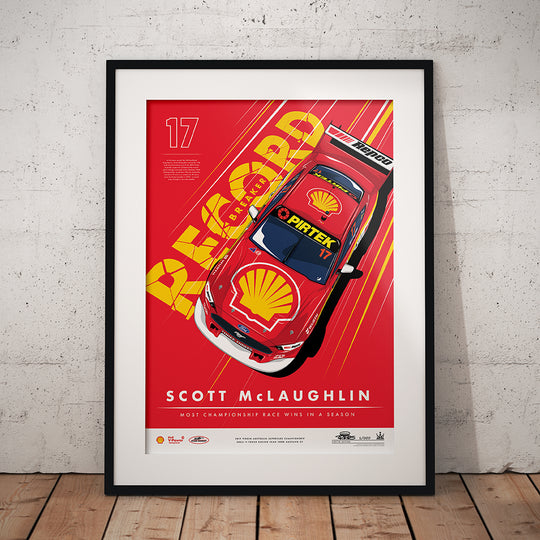 Record Breaker: Scott McLaughlin Most Championship Race Wins In A Season Print - Red Limited Edition