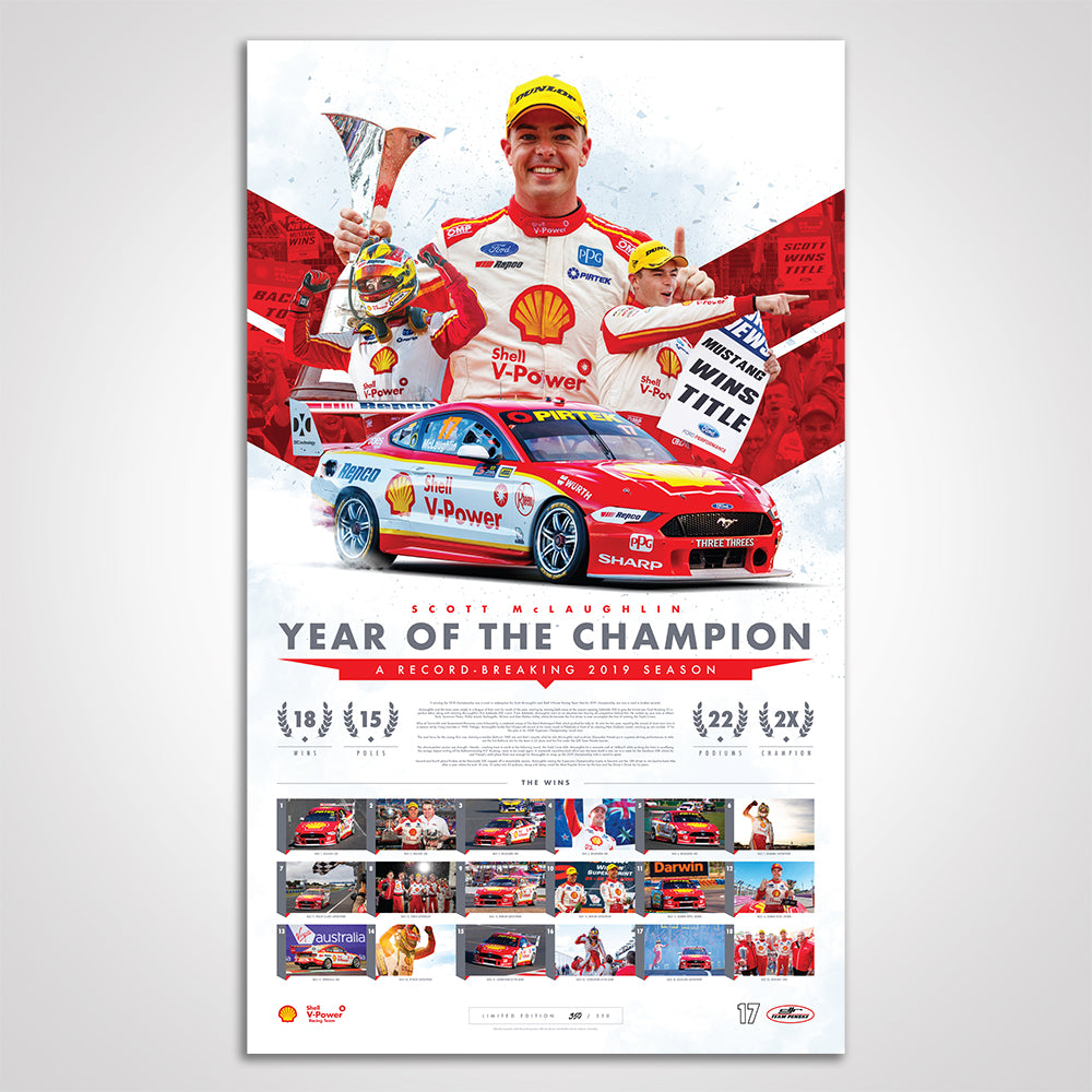 Shell V-Power Racing Team Scott McLaughlin 2019 ‘Year of The Champion’ Limited Edition Print