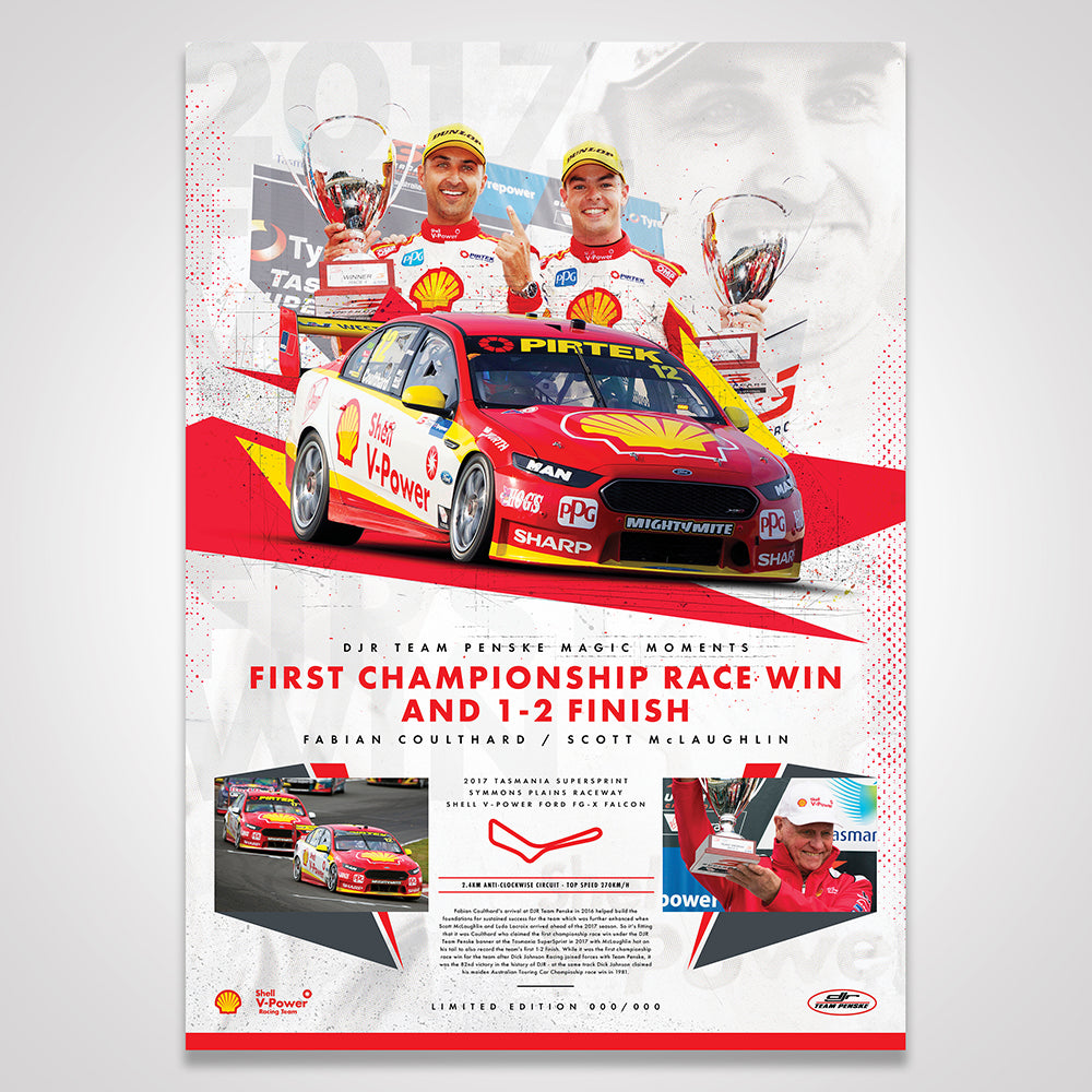DJR Team Penske Magic Moments Limited Edition Print: First Championship Race Win and 1-2 Finish