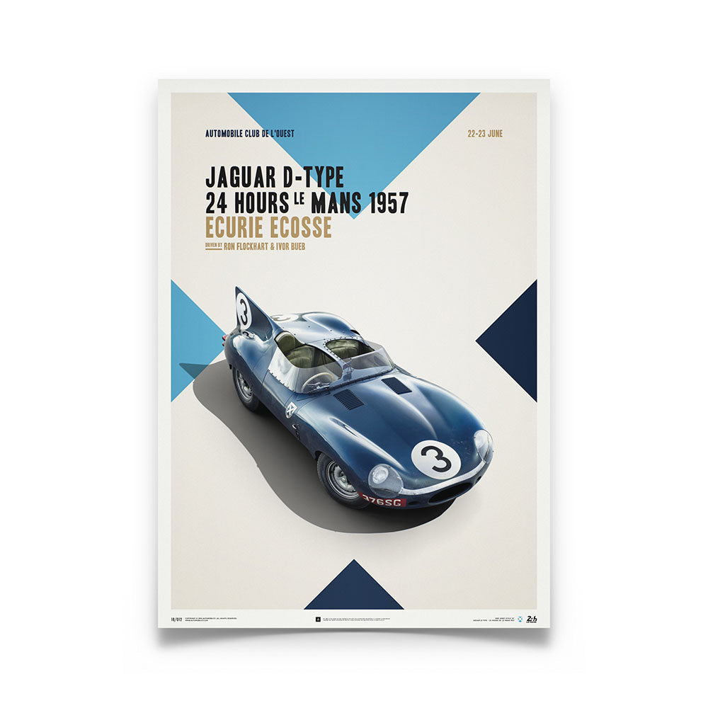 Jaguar D Type 1957 24hr Le Mans Winner Print