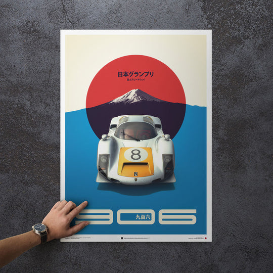Porsche 906 1967 Japanese Grand Prix Winner White Print