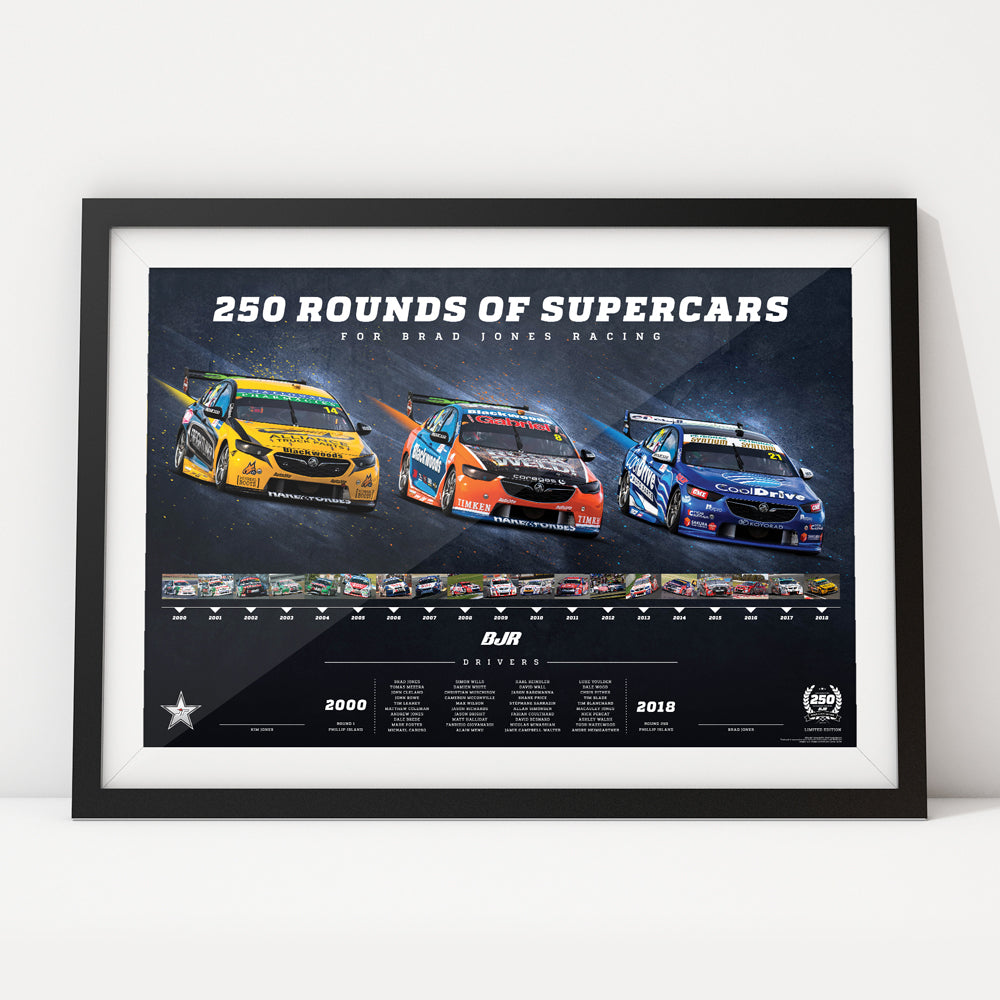 Brad Jones Racing 250 Rounds Of Supercars Print