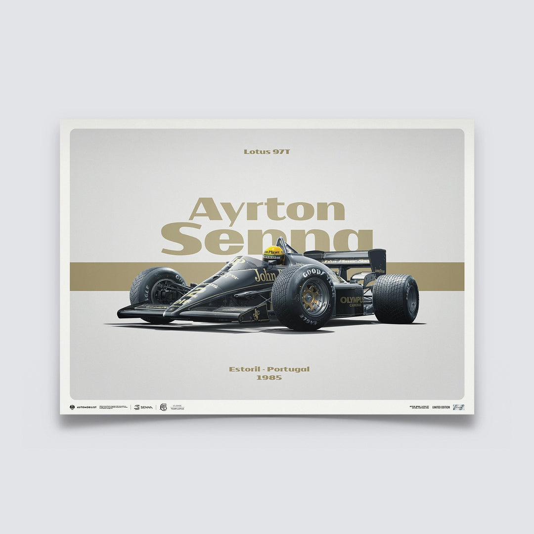 Lotus 97T - Ayrton Senna - Horizontal Tribute - Estoril, 1985 - Limited Edition Print
