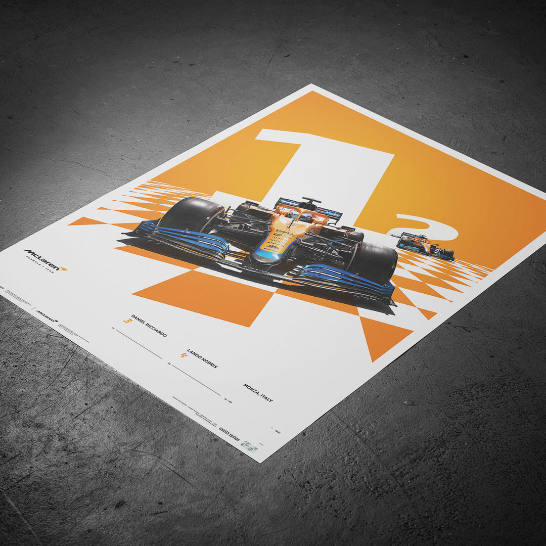 McLaren Formula 1 Team - Daniel Ricciardo 2021 Monza Grand Prix Winner - Limited Edition Print