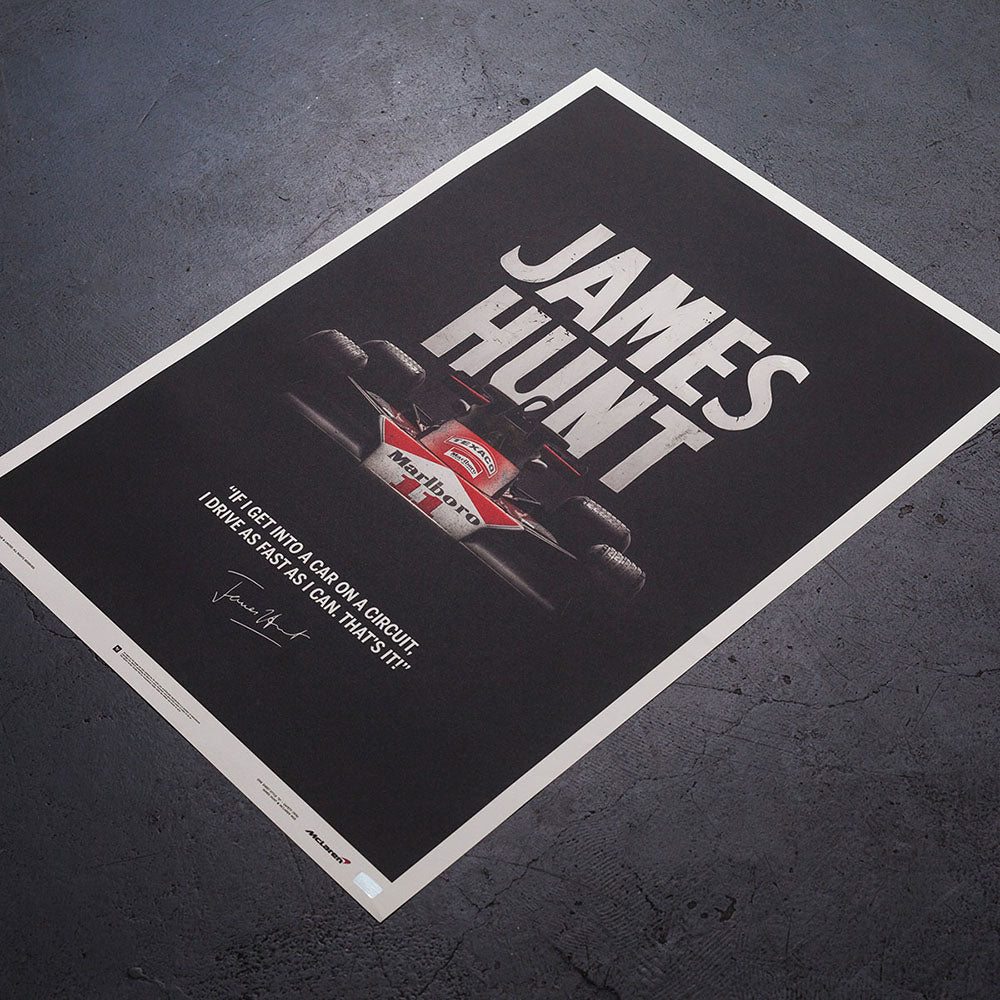 McLaren M23 James Hunt 1976 F1 World Championship Winner - Quote Print