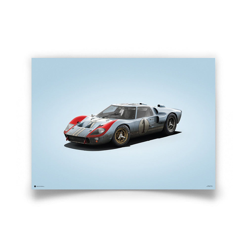 Ford GT40 Blue Colours of Speed Print