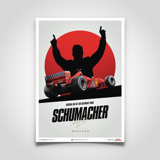 Ferrari F1-2000 Michael Schumacher 2000 F1 World Championship Winner - Japan Suzuka GP Edition Print